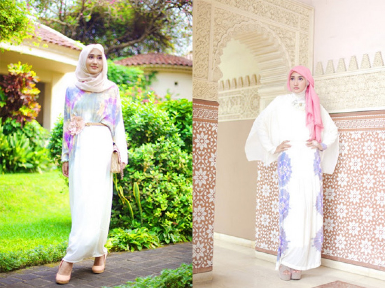 Contoh desain baju  atasan muslim wanita modern untuk pesta 